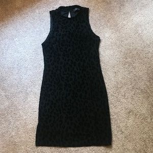ASTR Black Cheetah Print Mini Dress